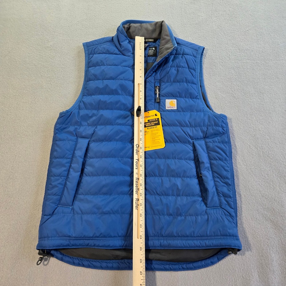 Carhartt Rain Defender Insulated Vest Mens Small Blue Relaxed Fit OV2286-M - Picture 8 of 9